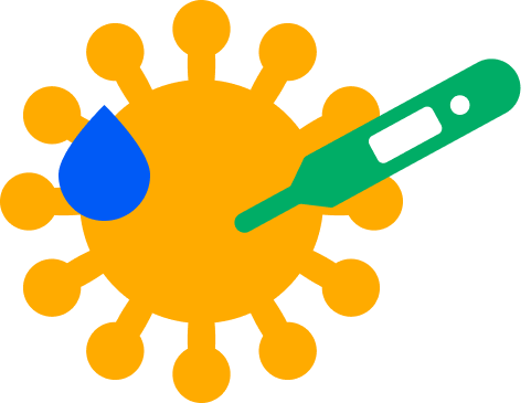 Ícone ilustrativo mostrando sintomas iniciais de HIV no corpo humano